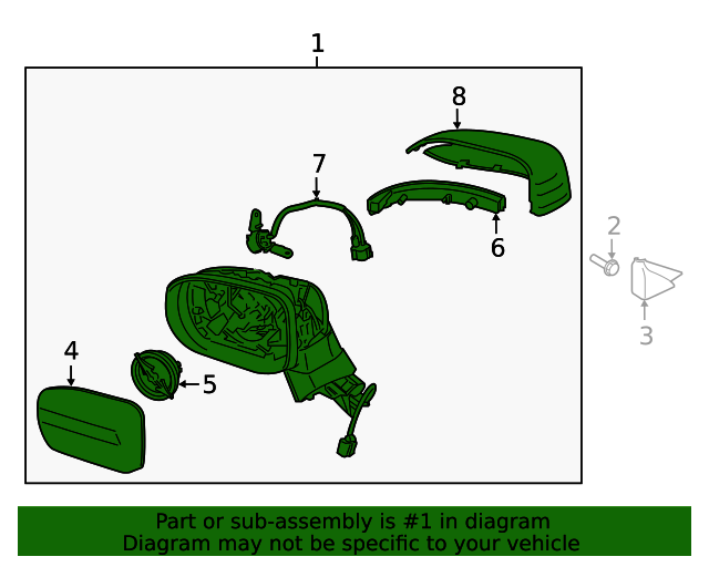 20202022 Kia Telluride Mirror Assembly 87610S9070 OEM Parts Online