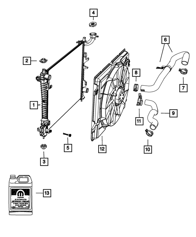 thumbnail image 2 of Evan-Fischer Radiator For Dodge Durango 2015-2020 – Direct Fit With Aluminum Core (OE# 68232592AB) 2 of 6