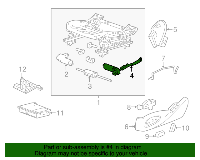20142023 GM Driver Seat Vertical Adjuster Actuator 13533068 Auto