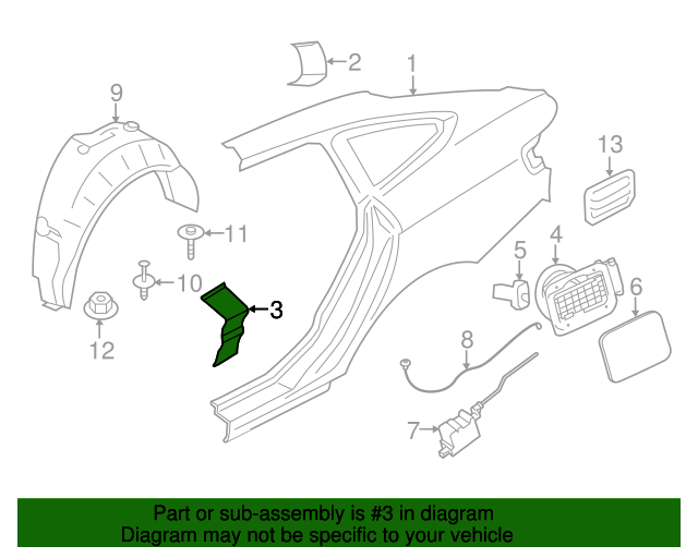 42399339 41217334039 - 2015-2020 BMW Quarter Panel Lower Plate (41-21-7-334-039 ...