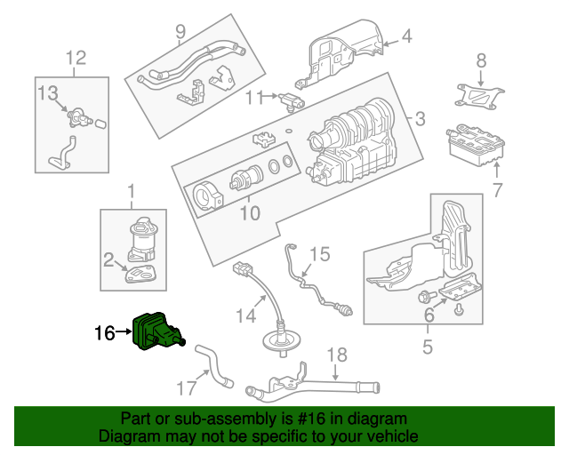 20102014 Honda Insight Joint, Purge 36166RBJ003 Honda Parts Online