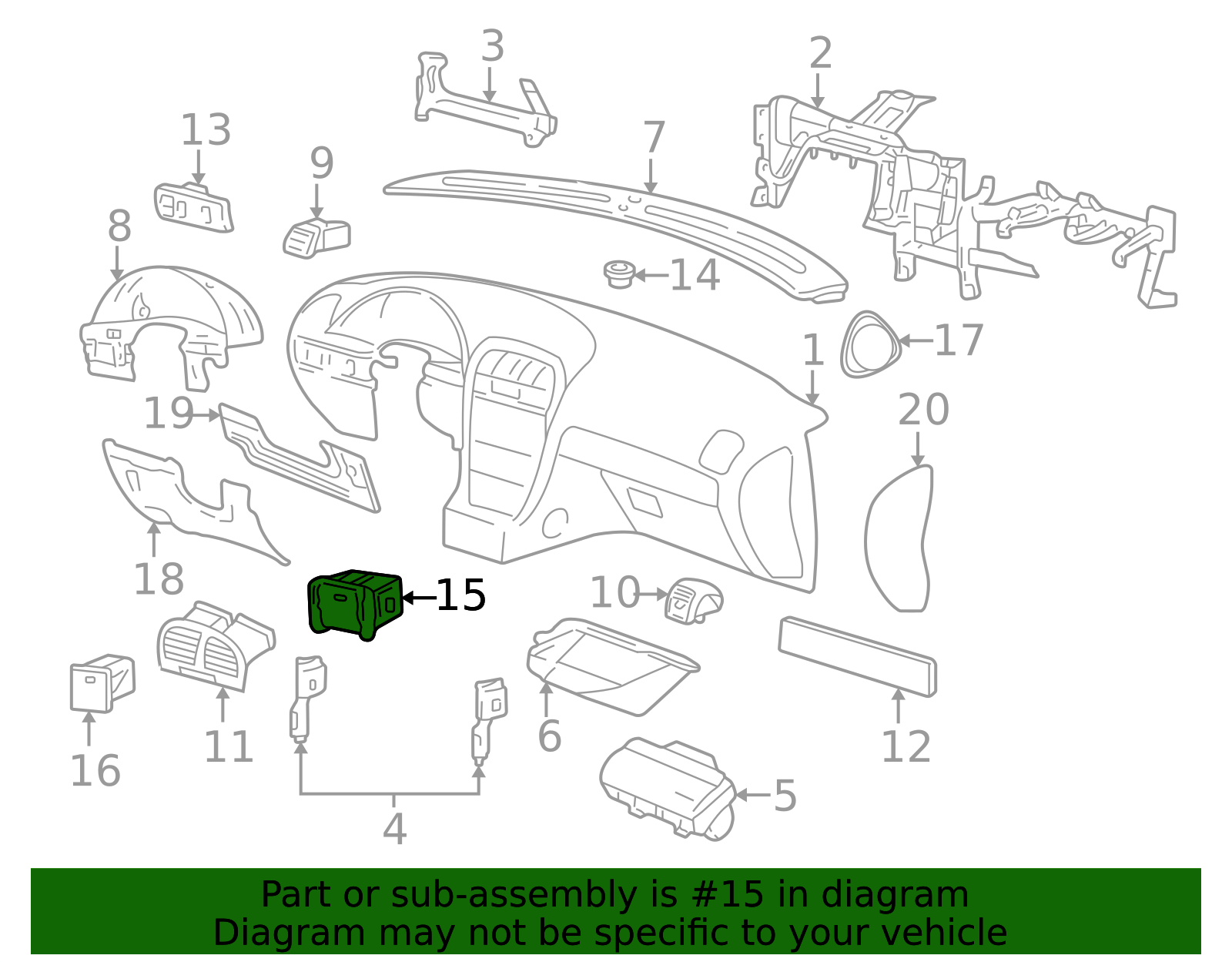 Ashtray Housing - Ford (XW4Z-54048A28-BAA)