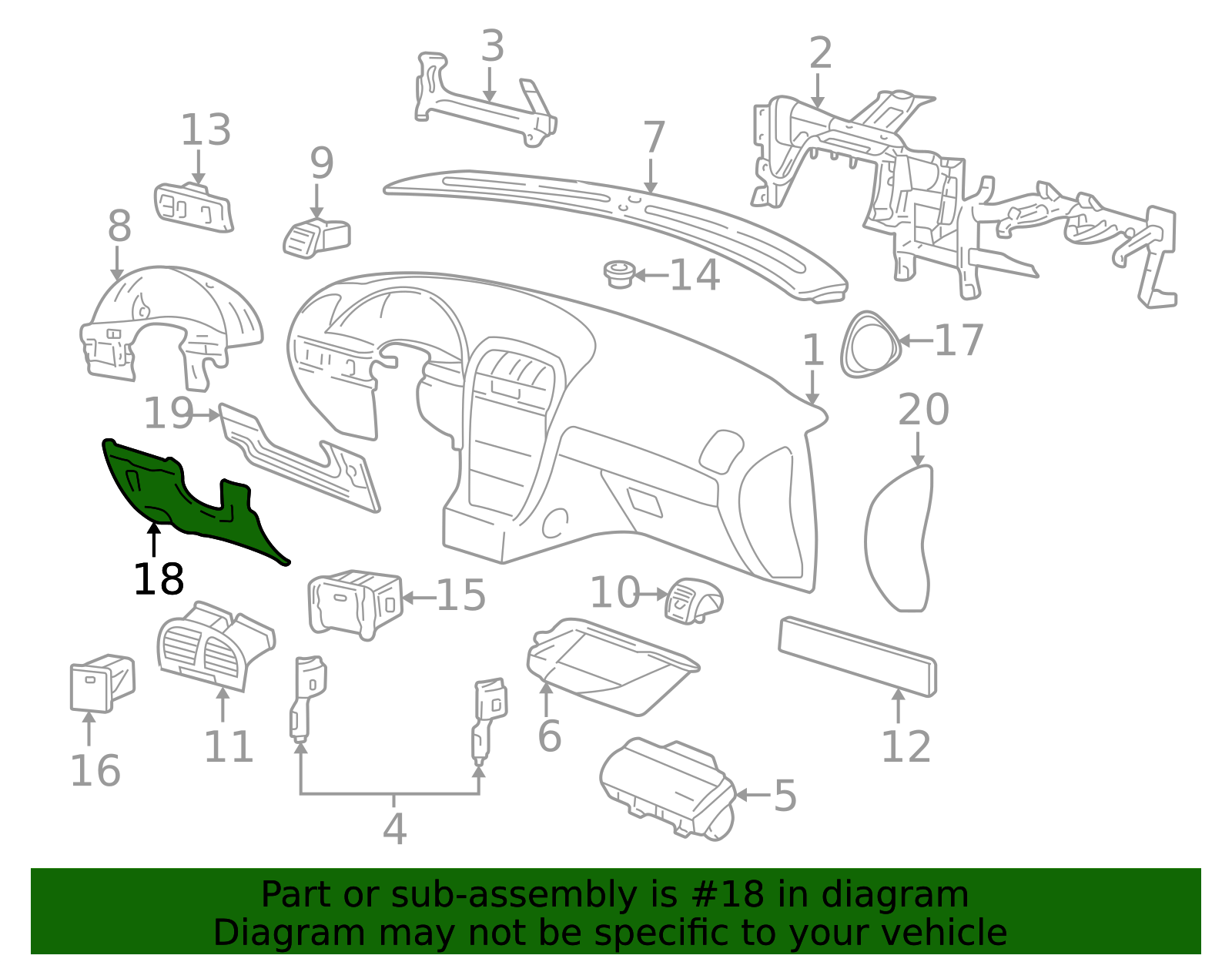 Column Cover - Ford (YW4Z-5404459-EAA)