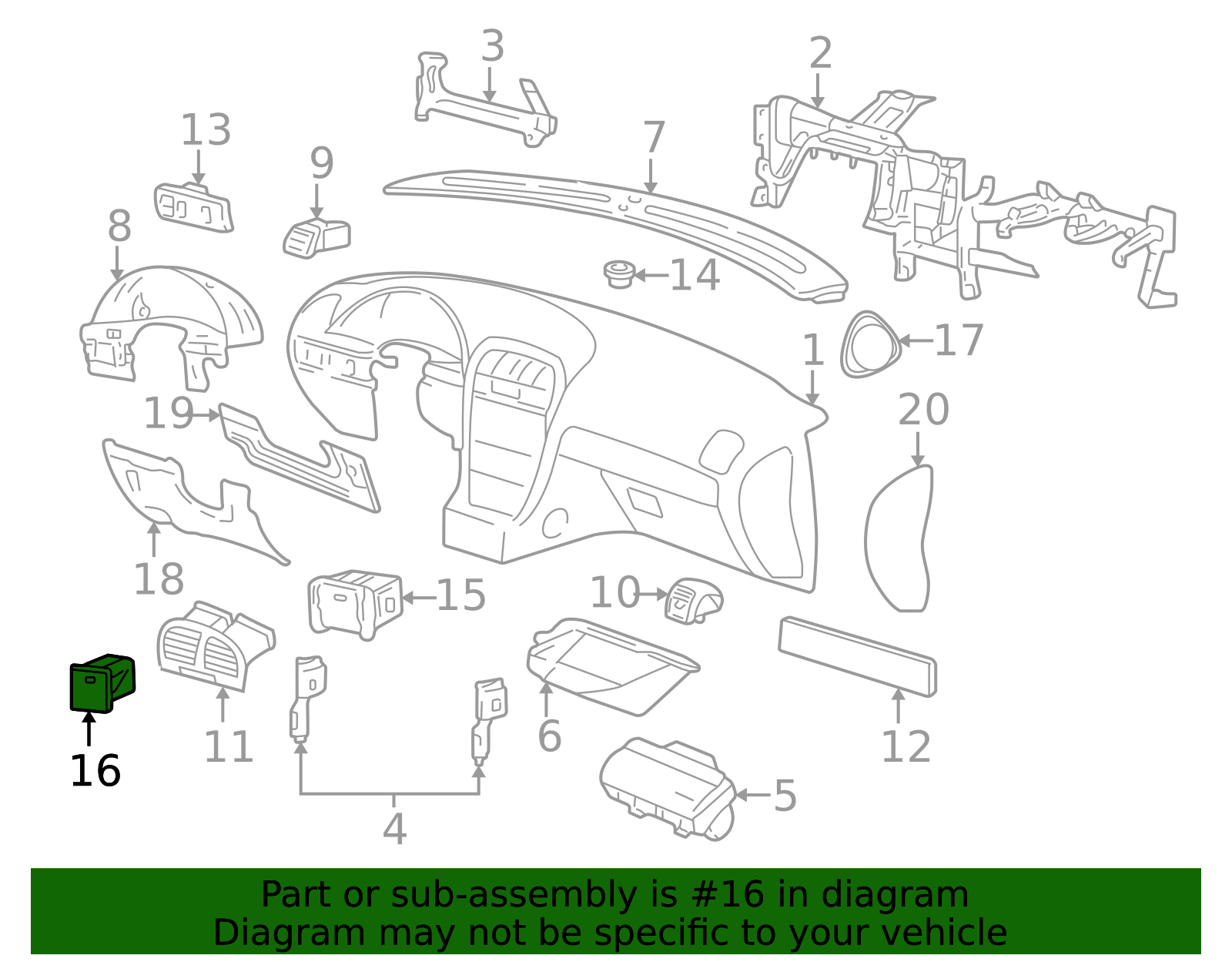 Ashtray - Ford (XW4Z-5404810-AAA)