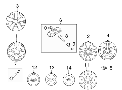 Tire Pressure Monitor Components For 2008 Kia Sorento Kia Parts Store