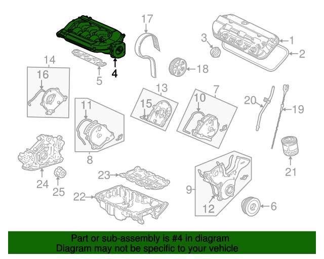 OEM 20002001 Honda Odyssey Intake Manifold 17100P8FA10 Honda
