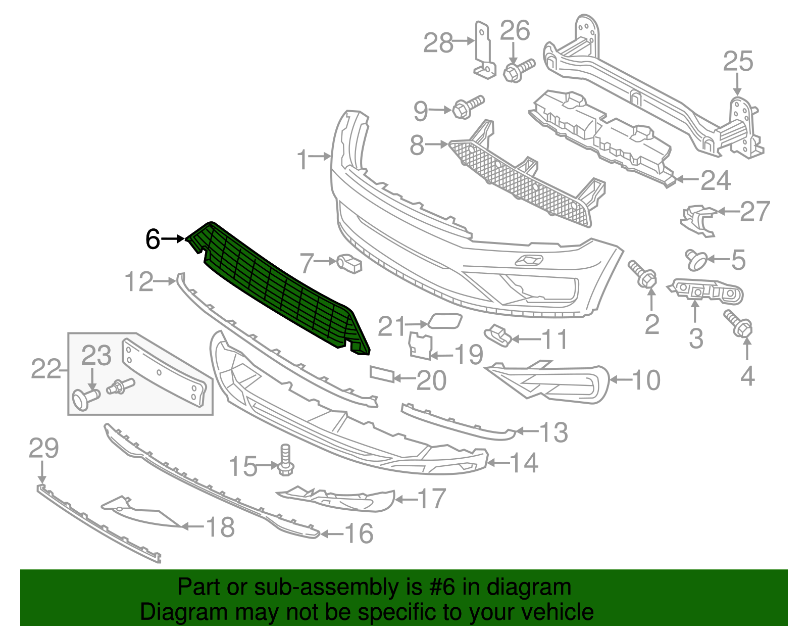 Lower Grille - Volkswagen (7P6-853-677-D-9B9)