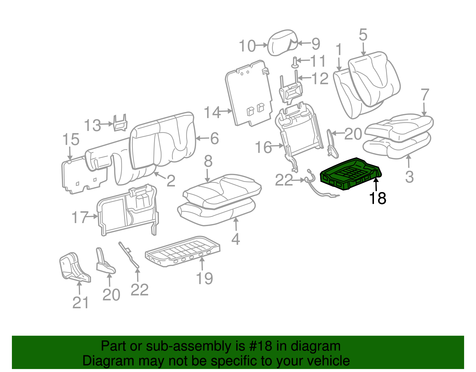 Seat Frame - GM (12477374)