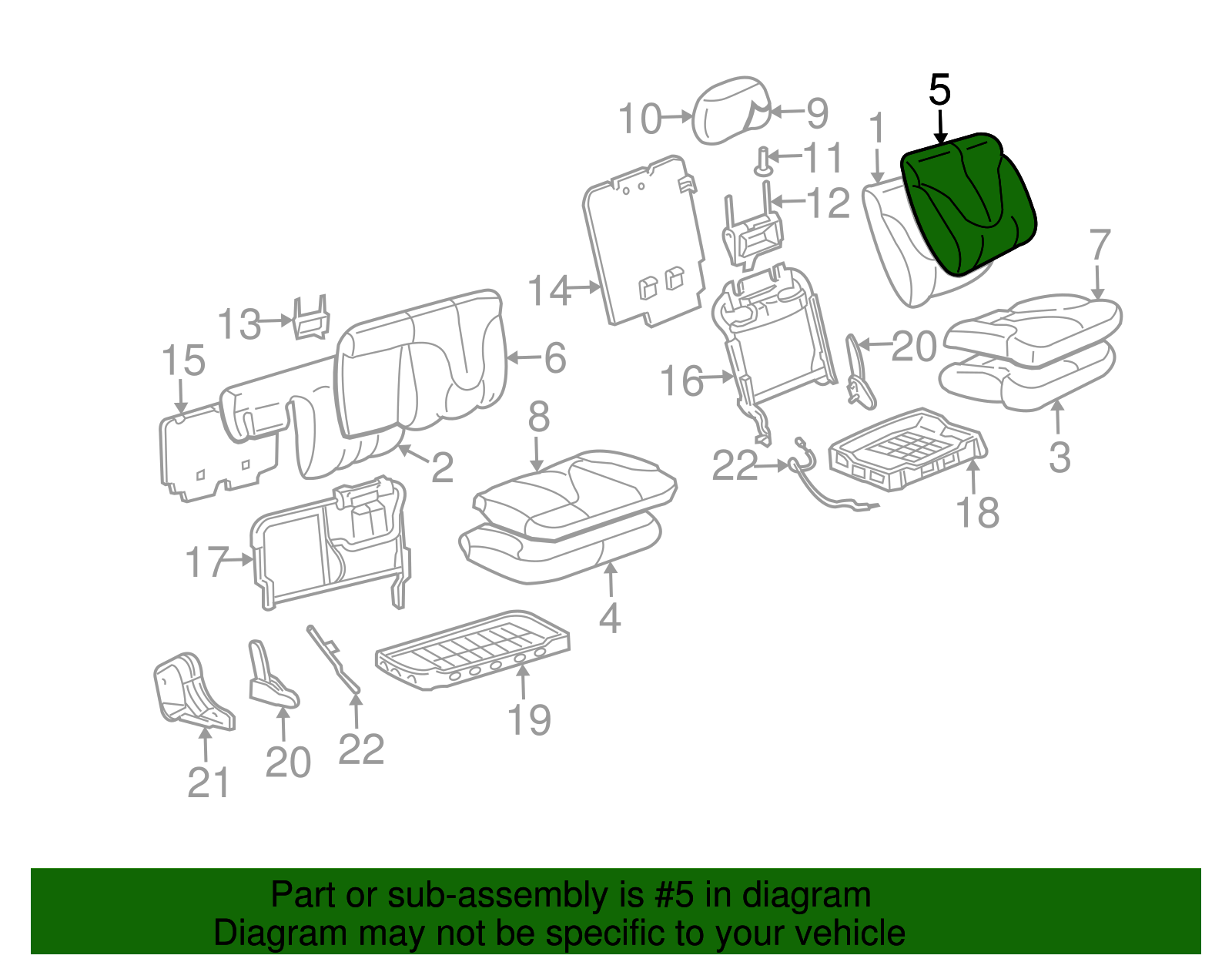 Cover, R/Seat Black Cushion                    *Wheat - GM (88977810)