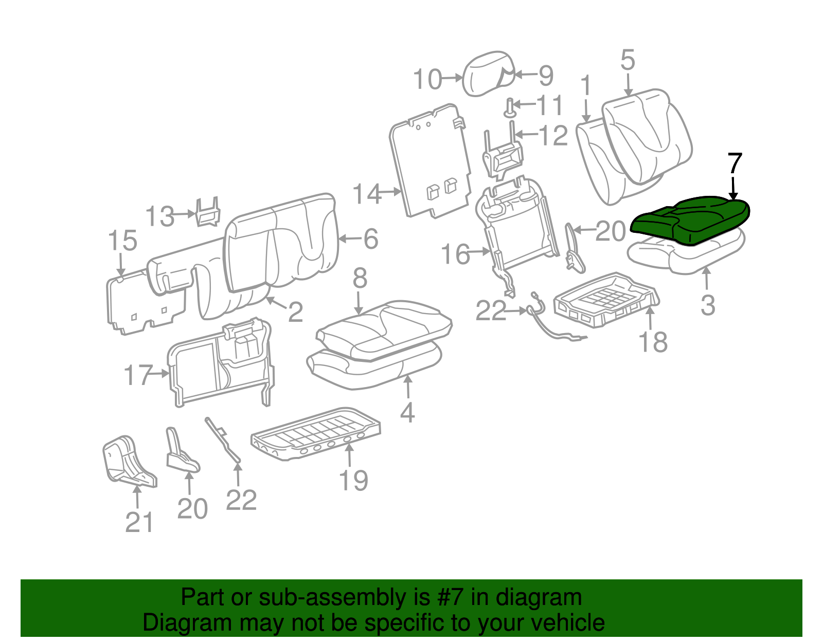 Cover, R/Seat Cushion                       *Wheat - GM (88977814)