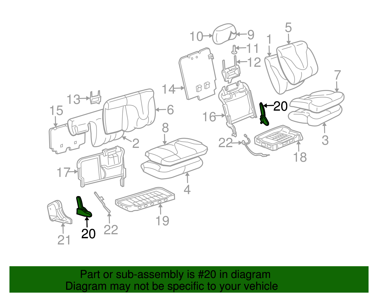 Latch, R/Seat Black Cushion - GM (89044693)