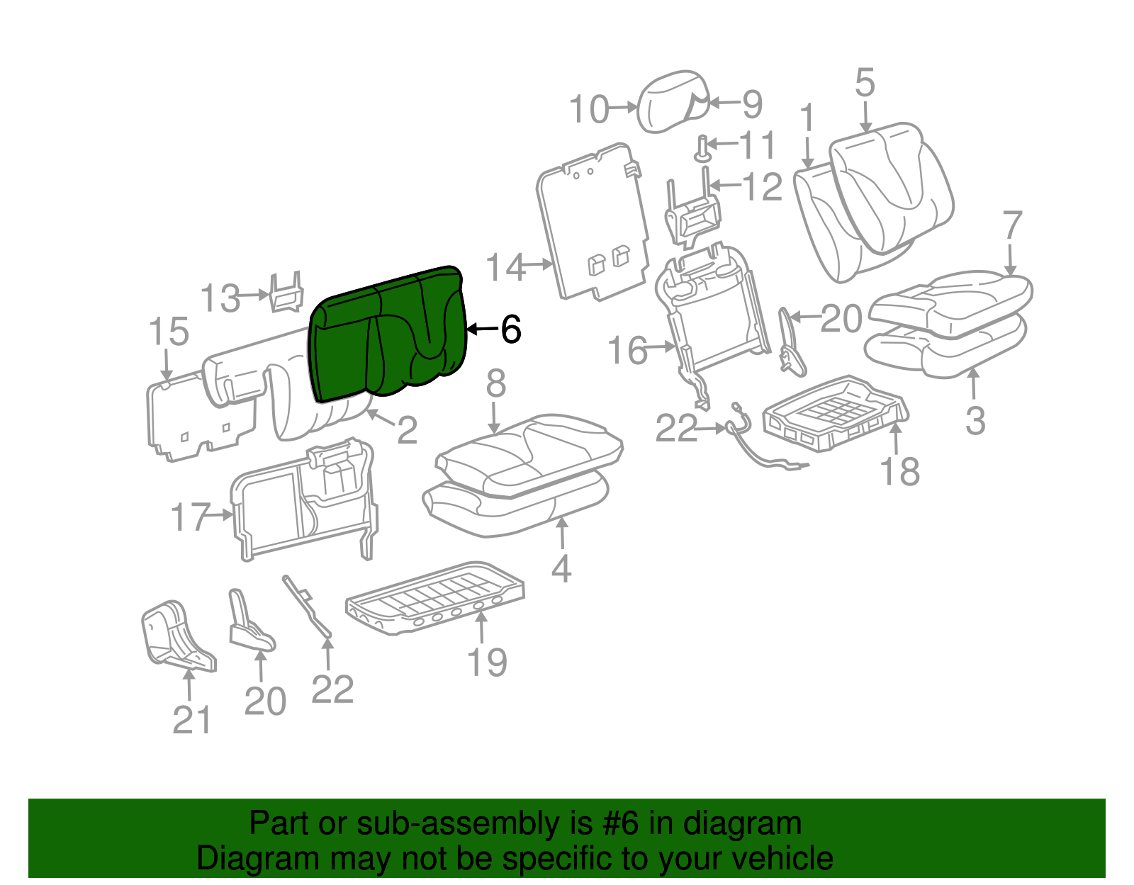 Cover, R/Seat Black Cushion                    *Wheat - GM (88978862)