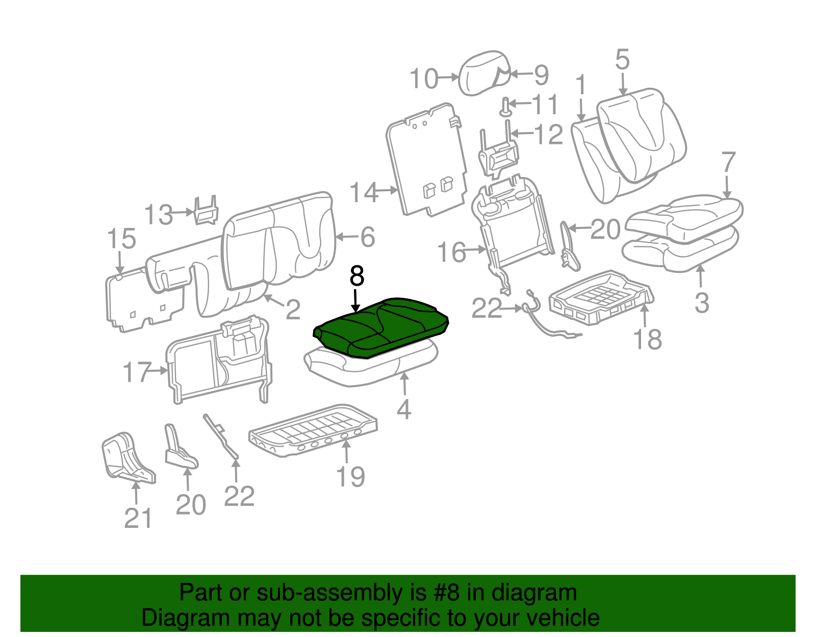 Cover, R/Seat Cushion                       *Wheat - GM (88977803)