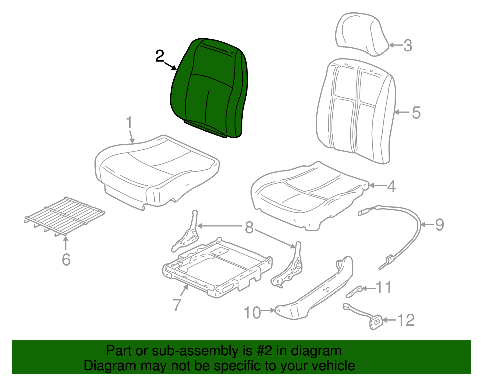 Cover Assembly, F/Seat Black Cushion *Neutral - GM (88895961)