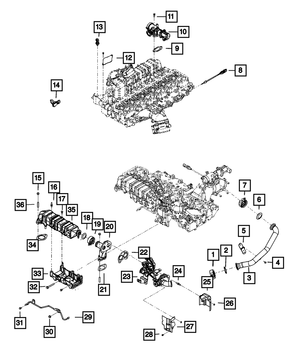 EGR Valve Gasket 68005184AA Genuine Chrysler
