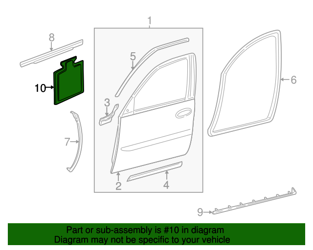 20002005 Cadillac DeVille Door Panel Insulation 10349898