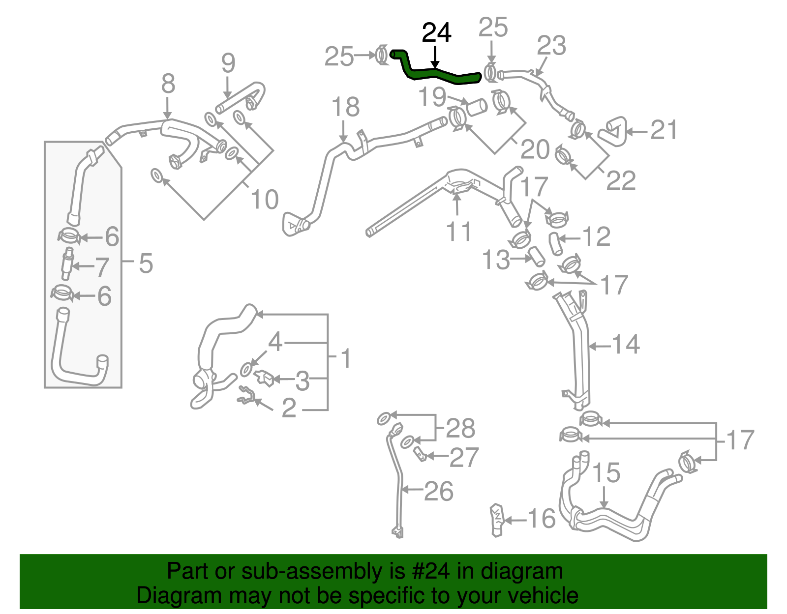 Reservoir Hose - Volkswagen (7L6-121-109-J)