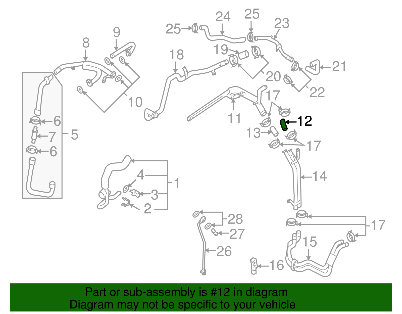 Radiator Coolant Hose - Volkswagen (7L6-121-101)