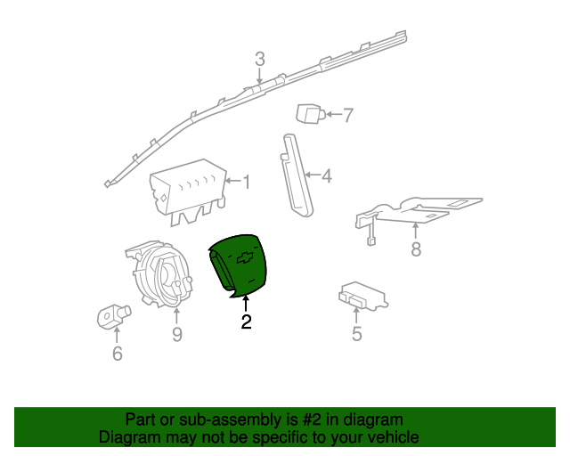 20102017 Chevrolet Equinox Jet Black Steering Wheel Airbag 22973618 GM