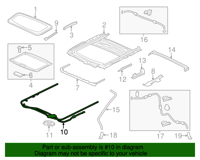Genuine Honda 70400-TK8-A01 Sunroof Cable Assembly Genuine Honda 70400-TK8-A01 Sunroof Cable Assembly