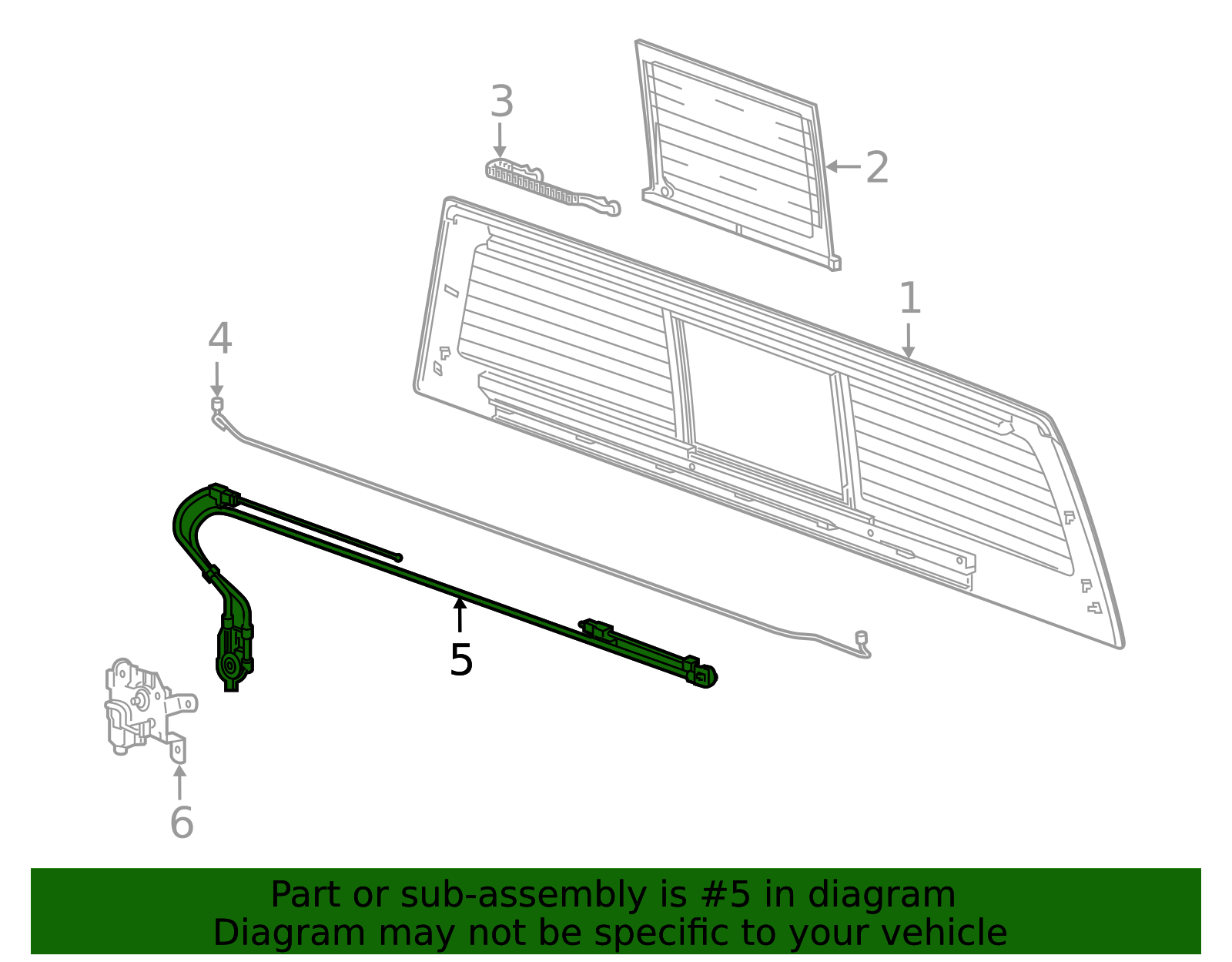Rear Sliding Power Window Regulator without Motor - GM (84449399)