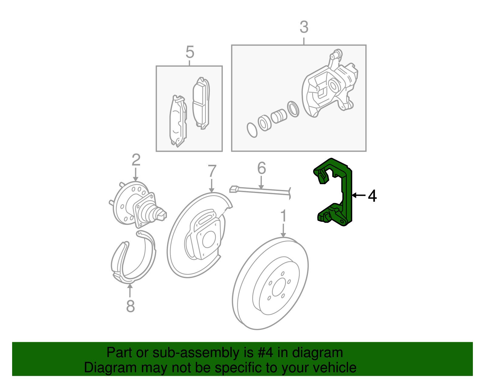 Disc Brake Caliper Bracket - GM (88967228)