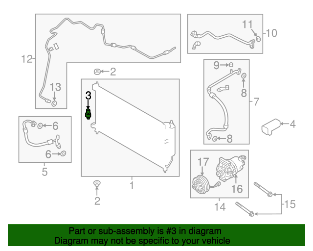 Genuine OEM Air Conditioning Refrigerant Pressure Sensor Part 19317754
