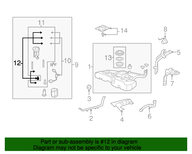 20082012 Honda Accord Fuel Pressure Regulator 17052TA0L00 OEM