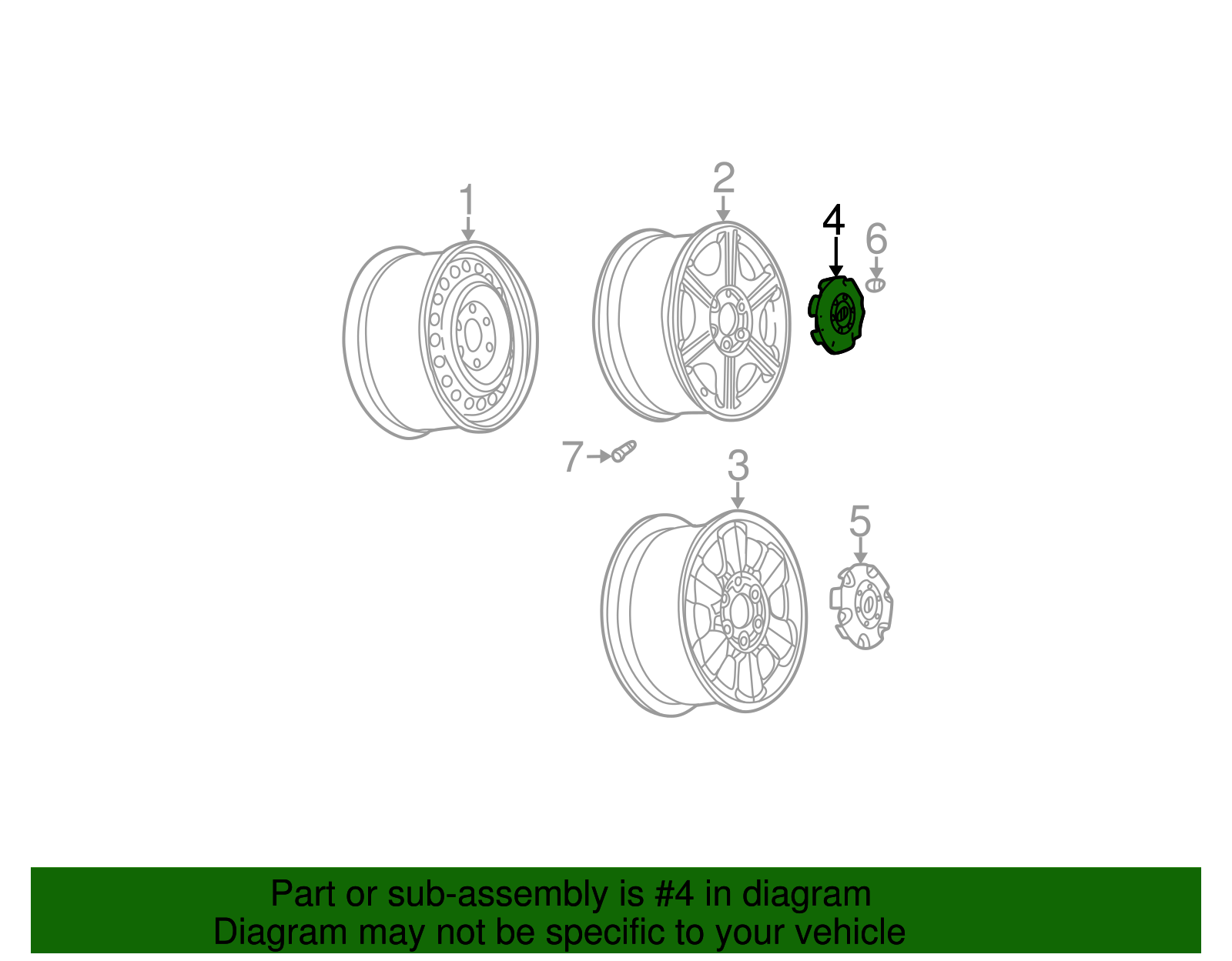 Cap Assembly-Hub                             *Silver - GM (9593403)