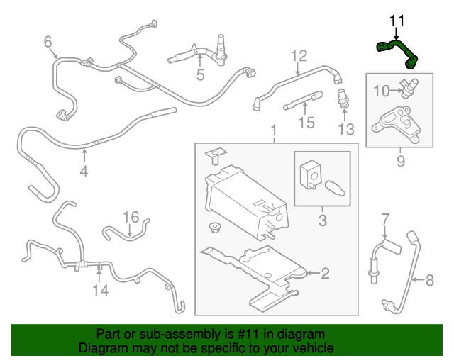 Genuine OEM Ford Part PCV Valve Hose AA5Z6C658B Genuine OEM Ford