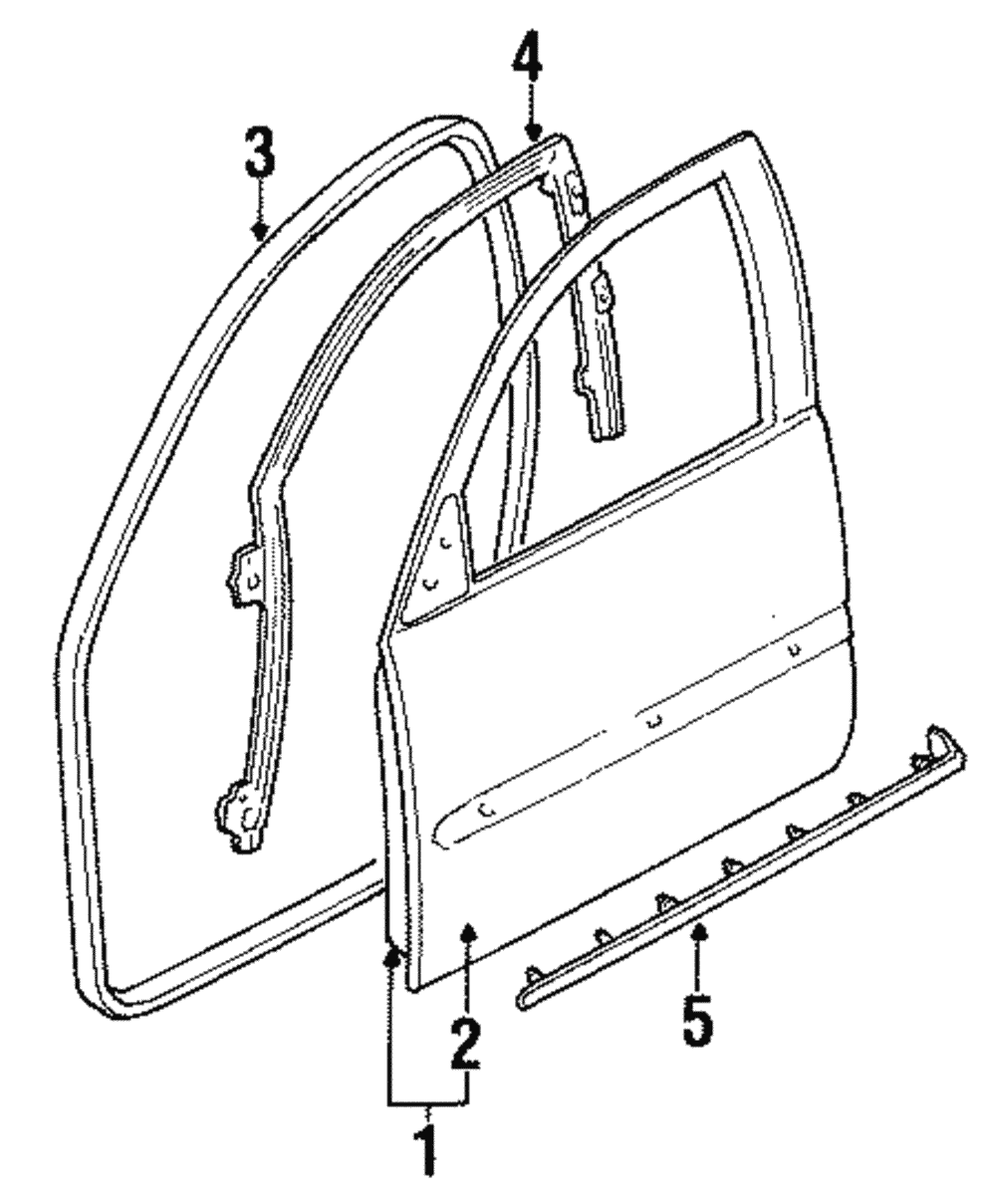Door Assembly, Front Side, Less Hinges-Left-hand - GM (88890397)