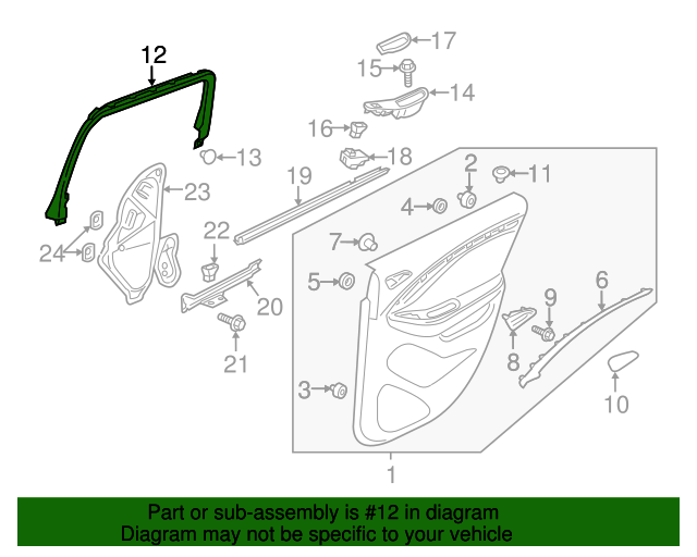 26212766 GM Rear Passenger Side Window Garnish Molding GM Parts Store