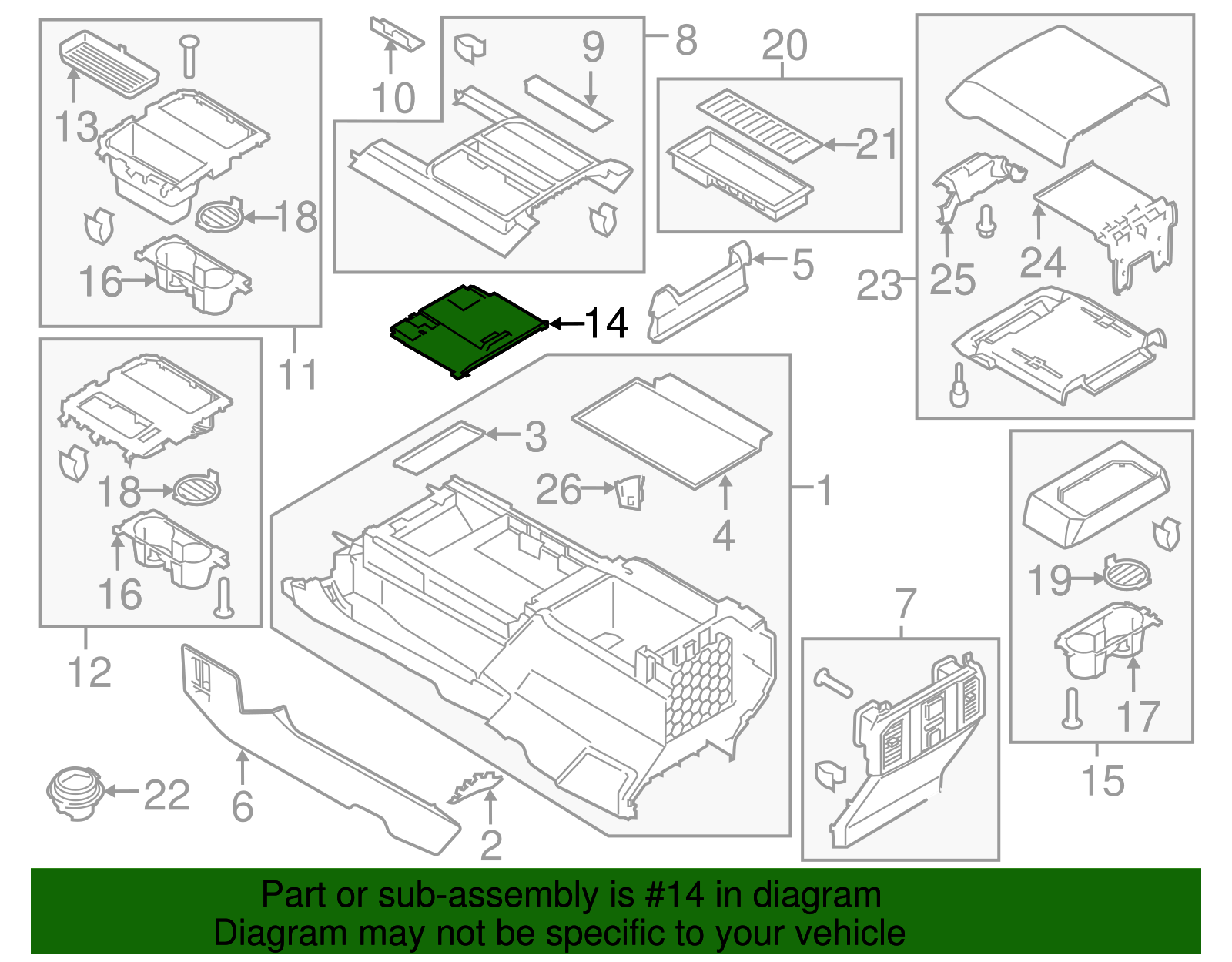 FL3Z-1504608-CM - 2015-2020 Ford F-150 - Console Panel | My Ford Parts