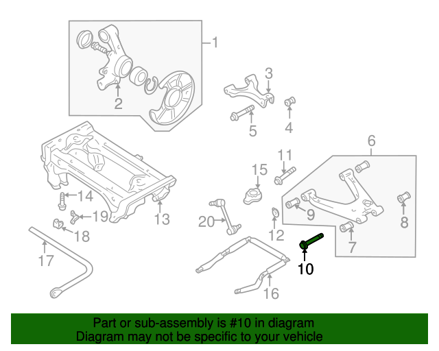 19992005 Mazda Miata Lower Control Arm Bolt 9YA101201