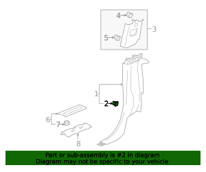 2019-2024 GM Body C-Pillar Trim Panel Clip 11602471 GM | GMPartsDirect.com