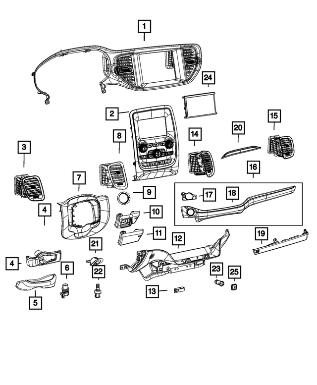 20212023 Dodge Durango Ignition Ring Bezel 7FB16WA9AA My Mopar Parts