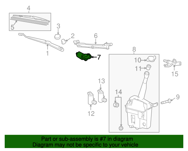 20092010 Pontiac Vibe Windshield Wiper Motor 19184572