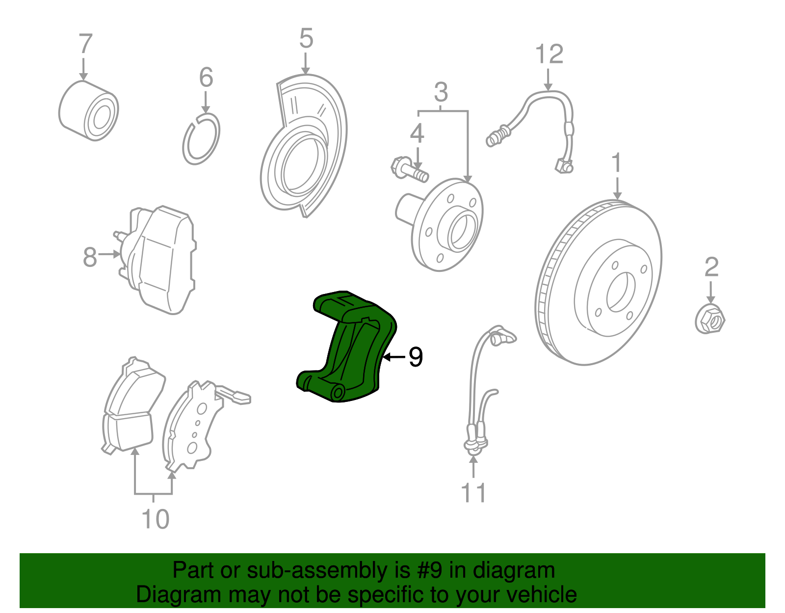 Caliper Mount - Ford (YL8Z-2B292-AA)
