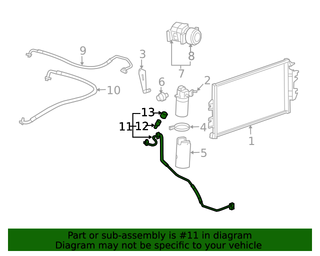 20032005 GM Auxiliary Air Conditioning Evaporator and Heater Hose