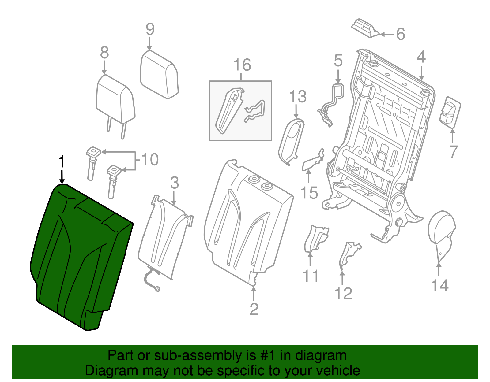 Seat Back Cover - Ford (GJ7Z-7866600-CA)