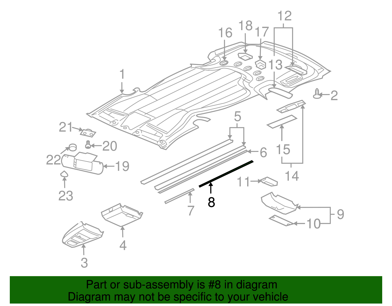 Roof Rail Rear Cover - GM (10385810)
