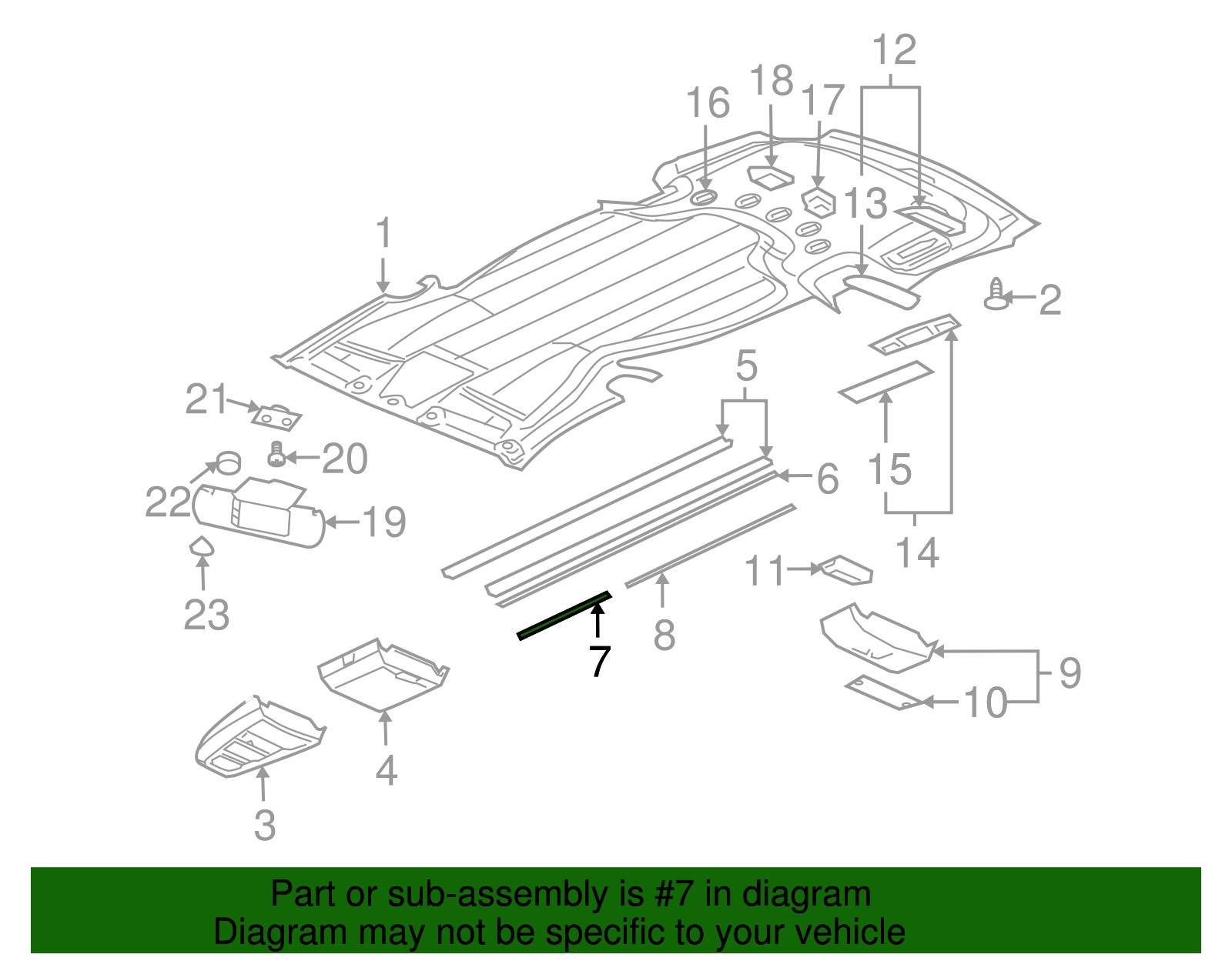 Roof Rail Front Cover - GM (10385807)