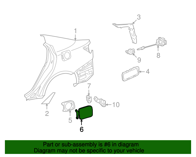 20062014 Lexus Fuel Door 7735053050 OEM Parts Online