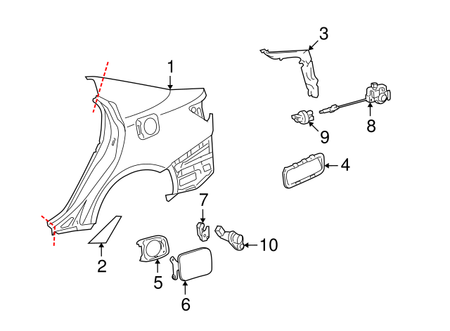 TOYOTA Genuine OEM Lexus Quarter Vent Ducts Left and Right SET 62930-12161×2