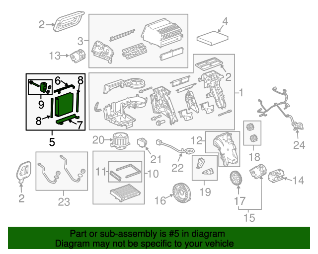 2013 Chevrolet Malibu Air Conditioning Evaporator Core Kit 13363520