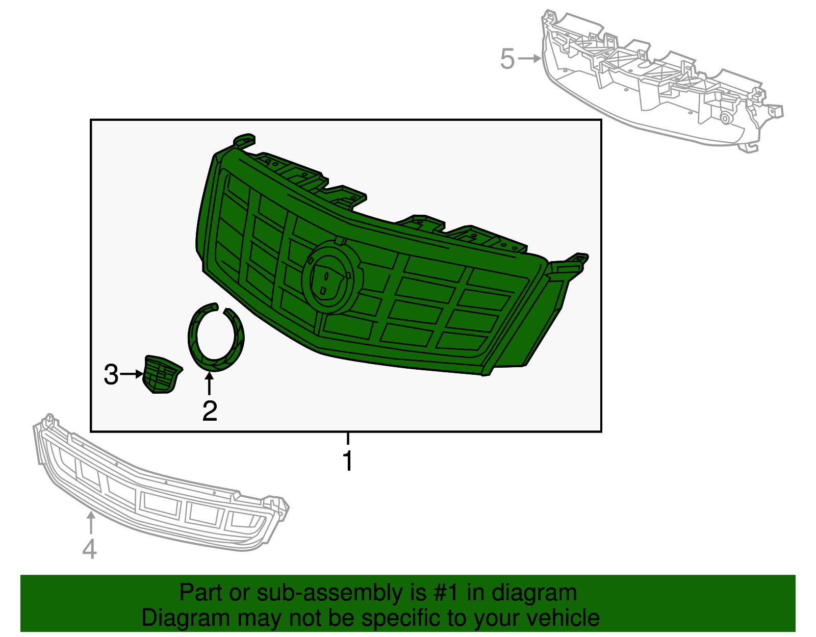 Front Upper Grille - GM (84009768)