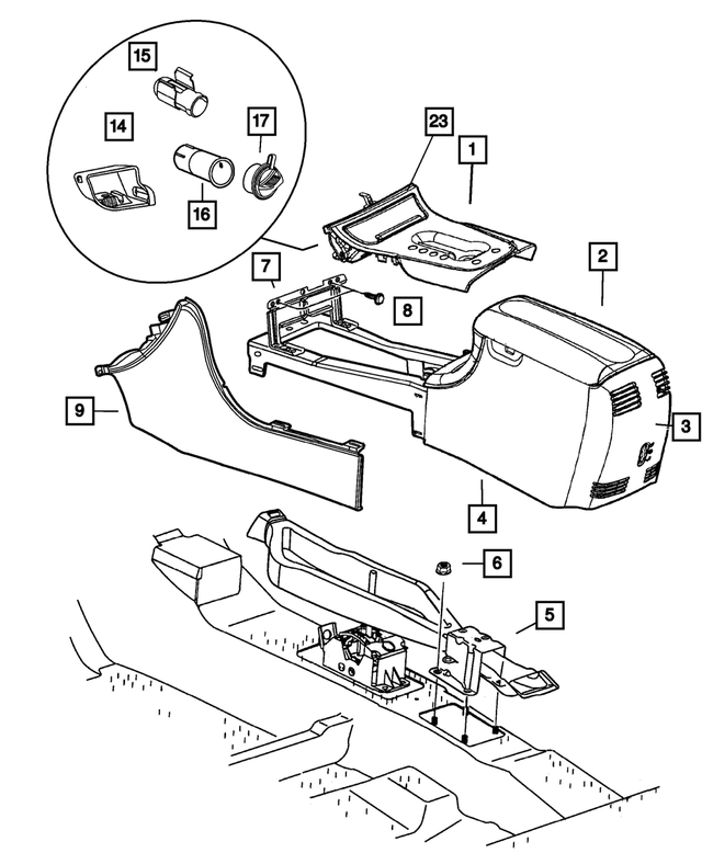 2002 Dodge Intrepid Rear Console YC491T5AB Mopar Estores