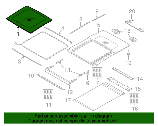 Genuine Sunroof Glass for 20182021 Land Rover Range Rover Velar Land