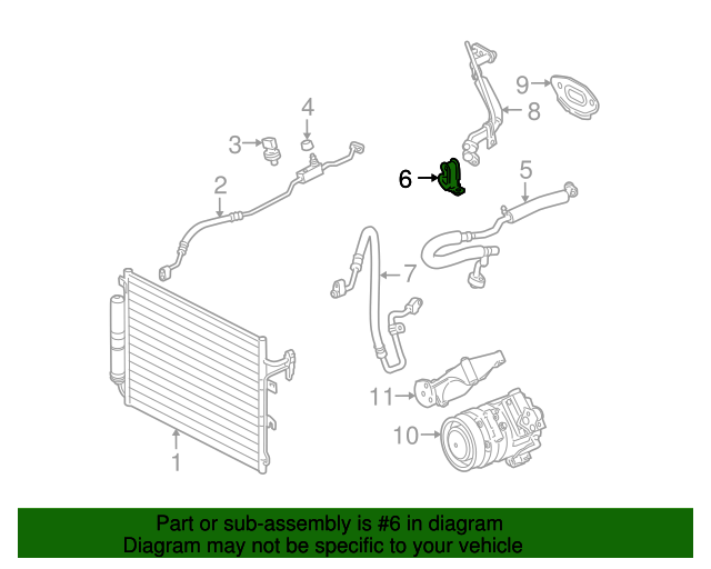 20052009 Land Rover LR3 A/C Refrigerant Line Bracket JUP000033