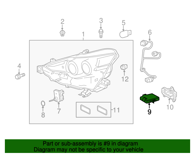 20142017 Lexus Headlight Control Module 8110753750 Discount Parts